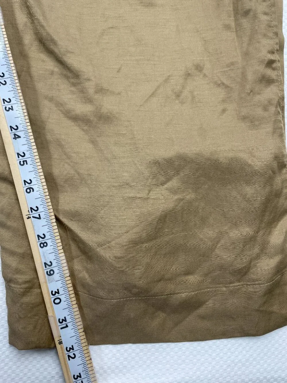 Banana Republic Tan Wide Slit Leg Linen Blend Pants Women’s 12L 12 Long NEW